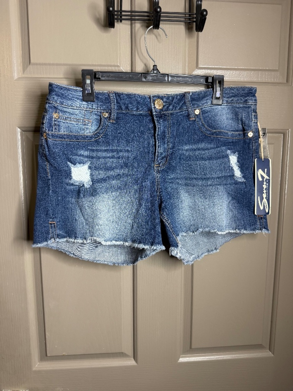 Seven7 Women’s Blue Denim Jean Shorts Size 14 NWT